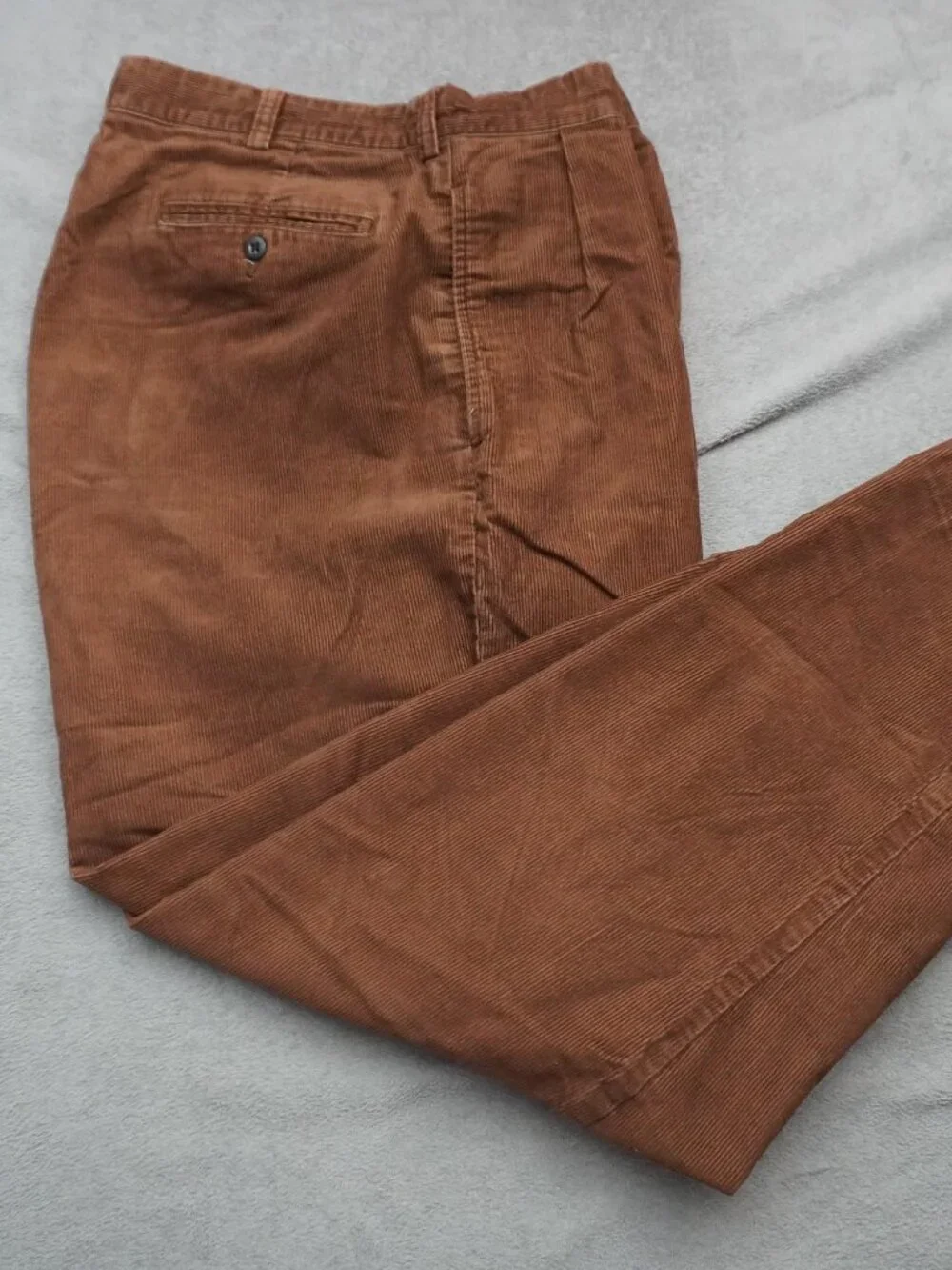 Vtg 90s Polo Ralph Lauren Hammond Corduroy Pants Pleated Cuffed Brown Mens 34x27